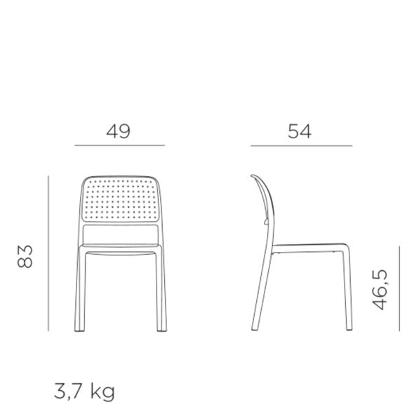 White Set of 2 Nardi Bistro Chairs