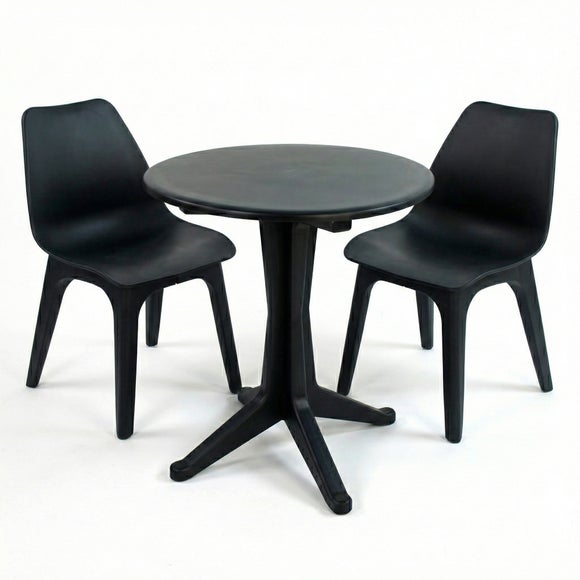 Levante 2 Seater Anthracite Bistro Set with Eolo Chairs