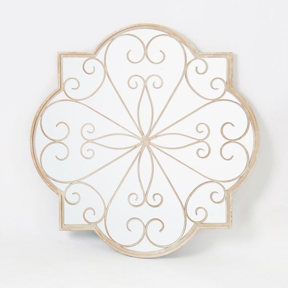 Rose Petal Round Indoor Outdoor Wall Mirror
