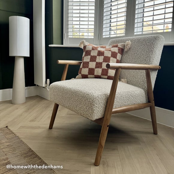 Alpine Boucle Spindle Wooden Arm Accent Chair, product image 10