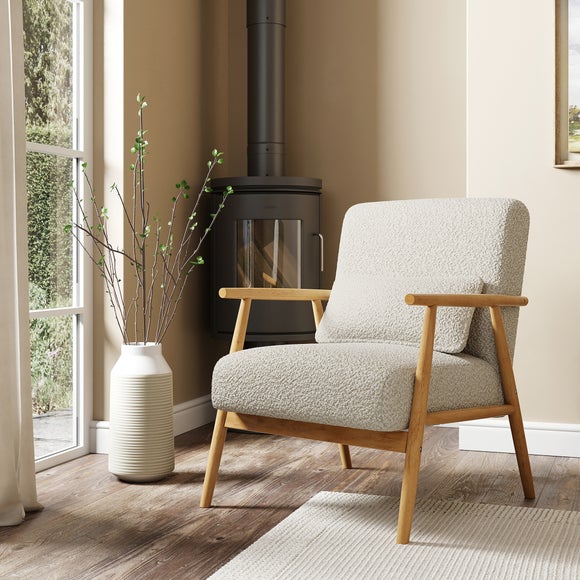 Alpine Boucle Spindle Wooden Arm Accent Chair, product image 11