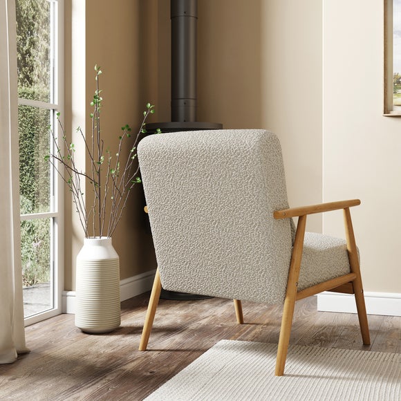 Alpine Boucle Spindle Wooden Arm Accent Chair, product image 13