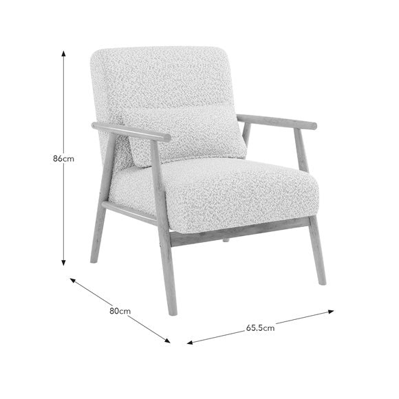 Alpine Boucle Spindle Wooden Arm Accent Chair, product image 17