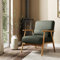 Alpine Boucle Spindle Wooden Arm Accent Chair, product image 1