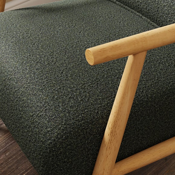 Alpine Boucle Spindle Wooden Arm Accent Chair, product image 3