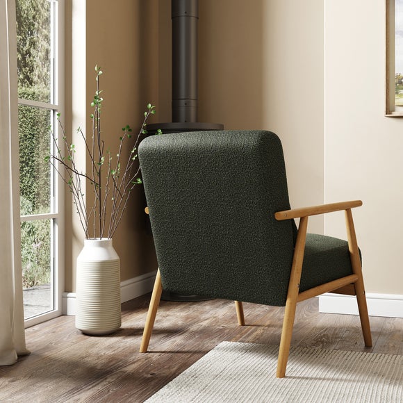 Alpine Boucle Spindle Wooden Arm Accent Chair, product image 4
