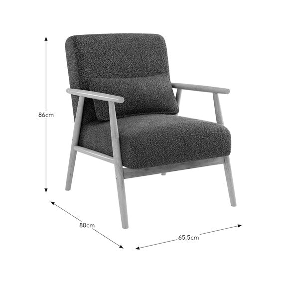 Alpine Boucle Spindle Wooden Arm Accent Chair, product image 8