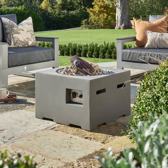 Happy Cocooning Small Square Grey Fire Pit