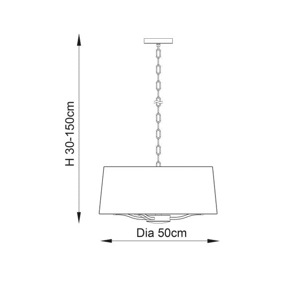Vogue Elijah Traditional 3 Light Pendant Light, product image 10