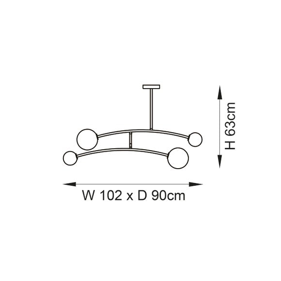 Vogue Nico 4 Light Semi Flush Ceiling Light