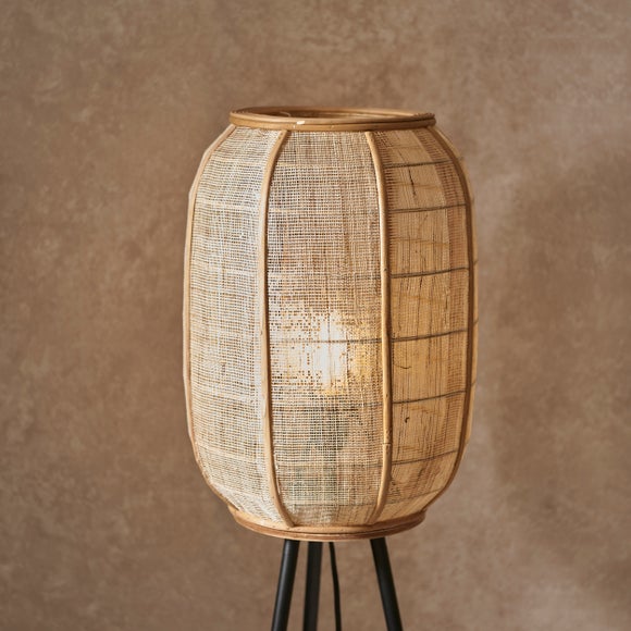 Vogue Zen Linen and Bamboo Floor Lamp