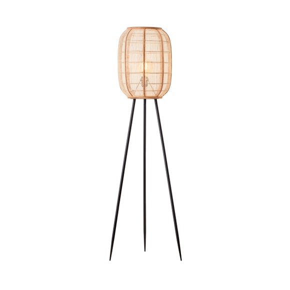 Vogue Zen Linen and Bamboo Floor Lamp