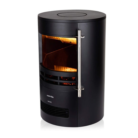 2000W Elmswell Round Contemporary Flame Effect Stove