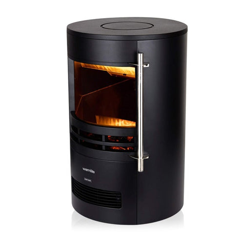 2000W Elmswell Round Contemporary Flame Effect Stove