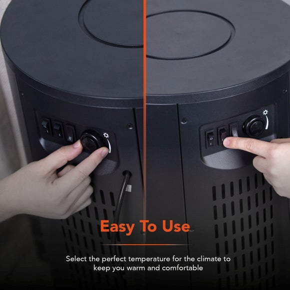 2000W Elmswell Round Contemporary Flame Effect Stove