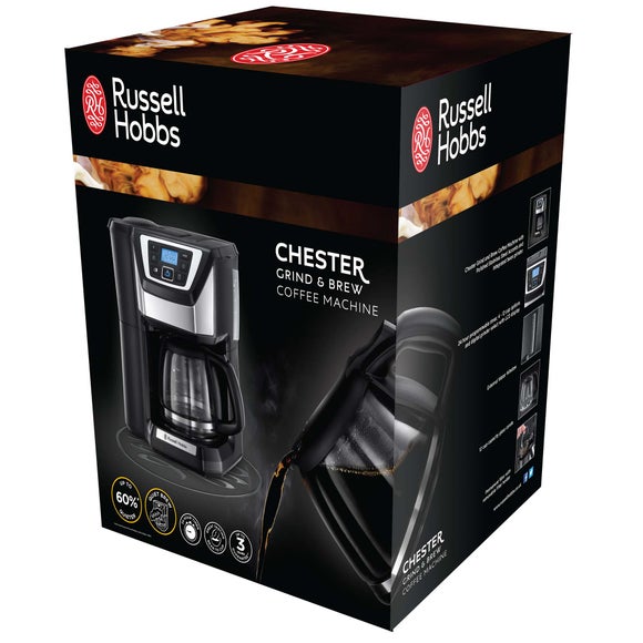 Russell Hobbs Chester Grind and Brew Black Coffee Machine