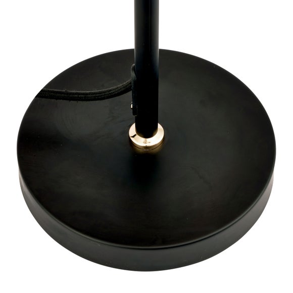 Blair Smoke Glass Ball and Black Metal Table Lamp