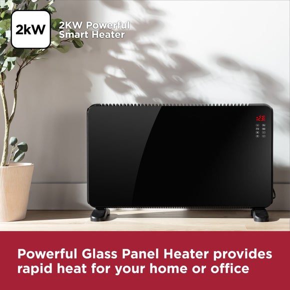 2000W Black And Decker Smart Glass Panel Heater