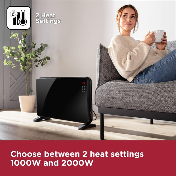 2000W Black And Decker Smart Glass Panel Heater