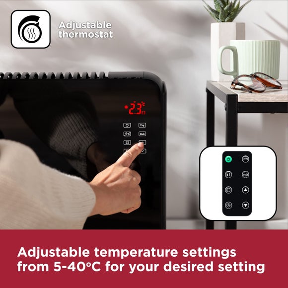 2000W Black And Decker Smart Glass Panel Heater