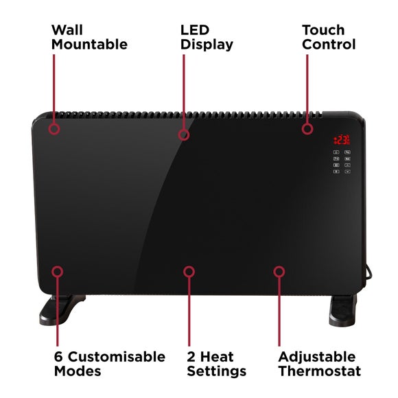 2000W Black And Decker Smart Glass Panel Heater