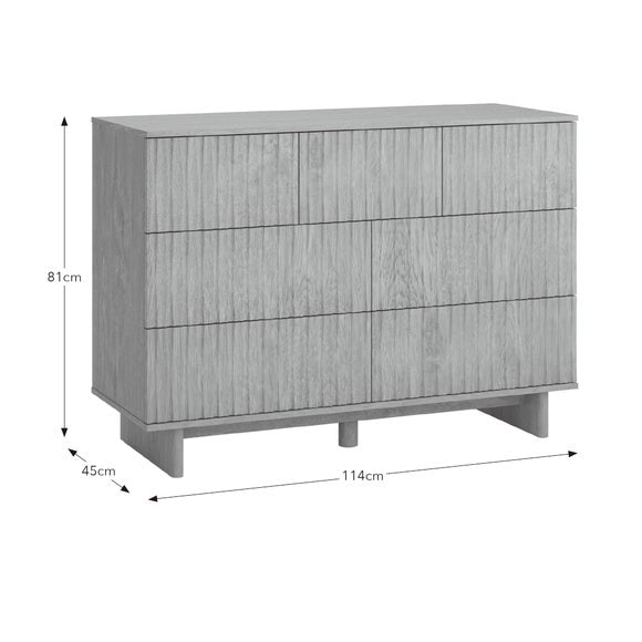 Inga 7 Drawer Chest, Light Oak