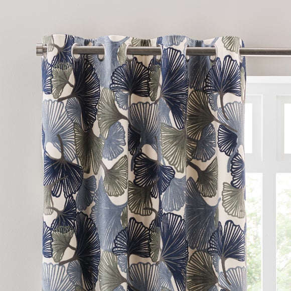 Gingko Cut Velvet Eyelet Curtains, product image 1