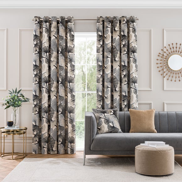 Gingko Cut Velvet Eyelet Curtains, product image 74