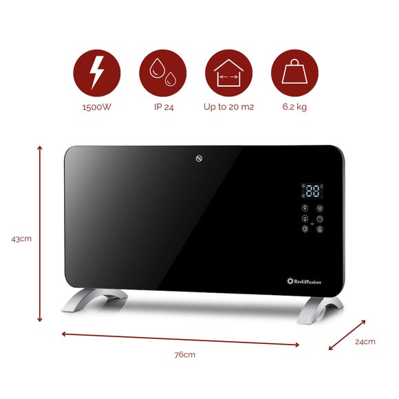 1500W Rediffusion Smart GlssPanel Heater