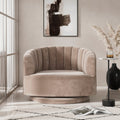 Elena Luxe Chenille Scalloped Swivel Chair, product image 1