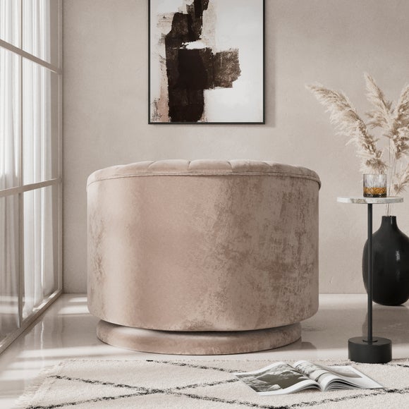 Elena Luxe Chenille Scalloped Swivel Chair, product image 2