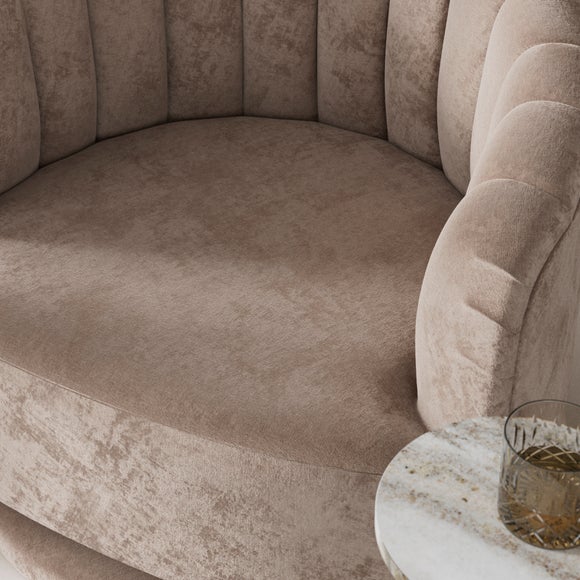 Elena Luxe Chenille Scalloped Swivel Chair, product image 3