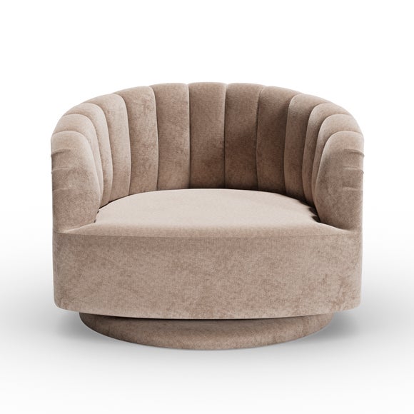 Elena Luxe Chenille Scalloped Swivel Chair, product image 6