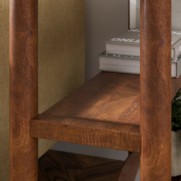 Khari Sofa Side Table, Midtone Mango Wood