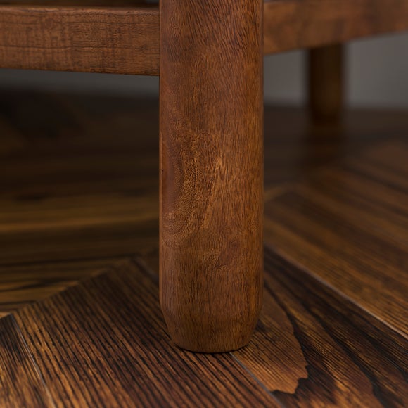 Khari Sofa Side Table, Midtone Mango Wood