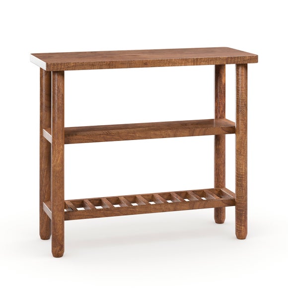 Khari Sofa Side Table, Midtone Mango Wood