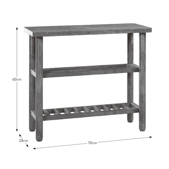 Khari Sofa Side Table, Midtone Mango Wood