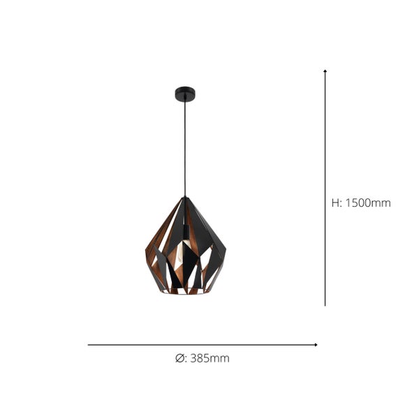 EGLO Carlton Art Deco Geometric Pendant Light