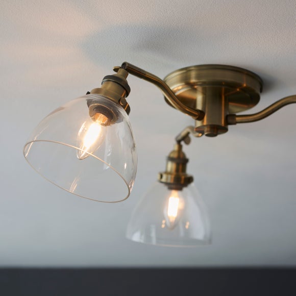 Vogue Tobermory Industrial 3 Light Adjustable Semi Flush Ceiling Light
