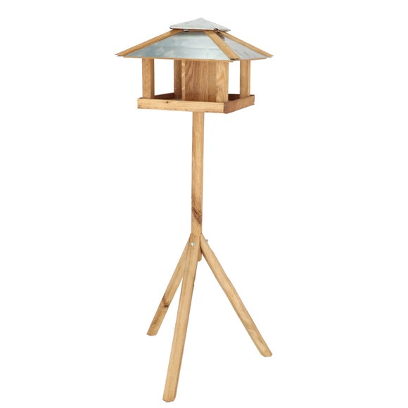 Fallen Fruits Square Oak Bird Table With Silo