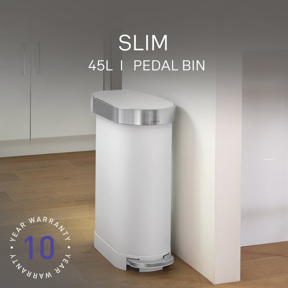 Simplehuman 45L Stainless Steel Slim Pedal Bin, product image 1
