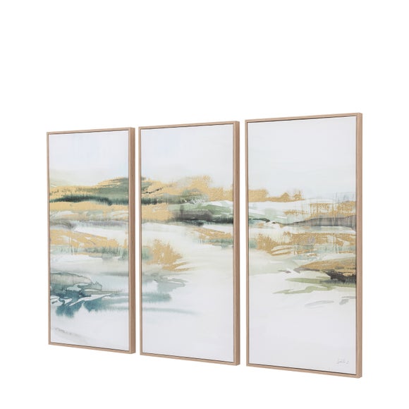 Cedar & Sage Set of 3 Triptych Abstract Landscape Framed Canvases