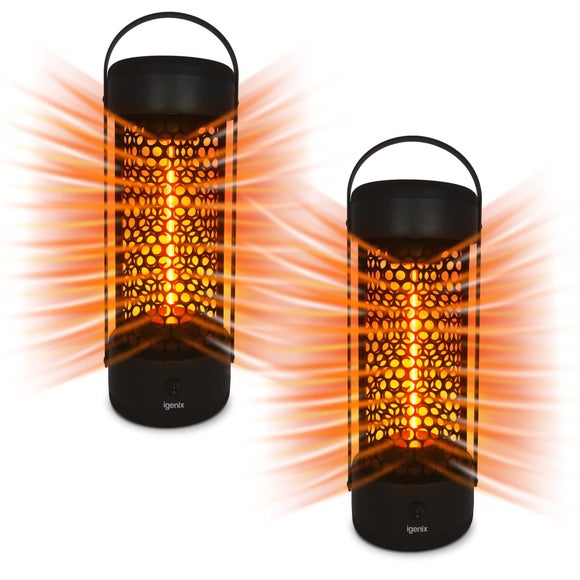 Igenix Pack of 2 Portable Patio Black Tower Heaters
