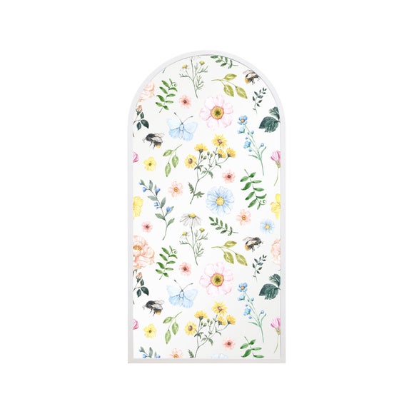 Typis Arched Colourful Floral Wall Mirror