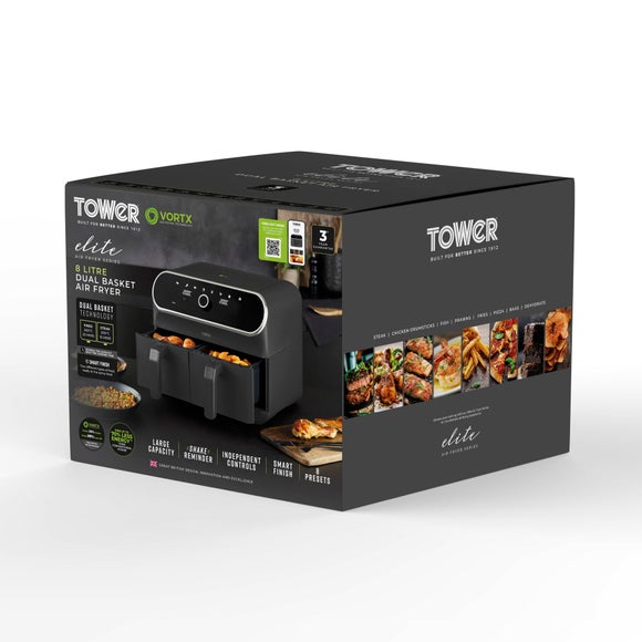 Tower 8L Dual Basket Air Fryer