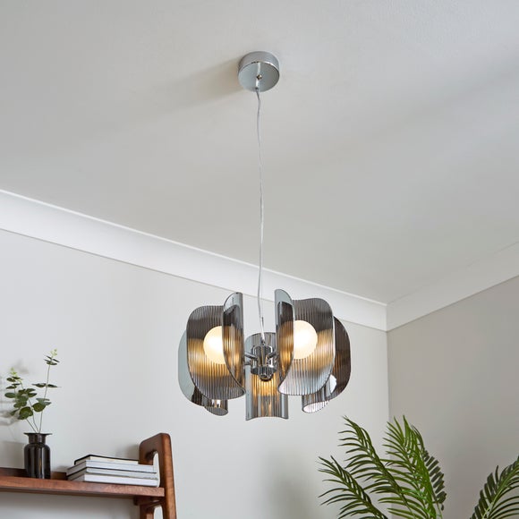 Curve Ribbed 5 Light Adjustable Pendant Light