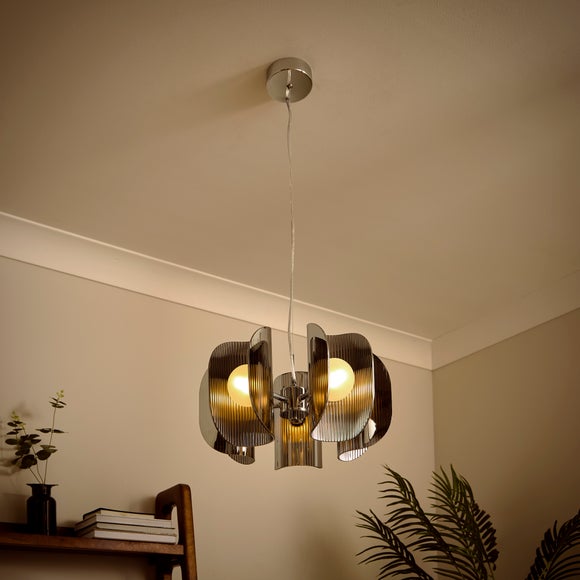 Curve Ribbed 5 Light Adjustable Pendant Light