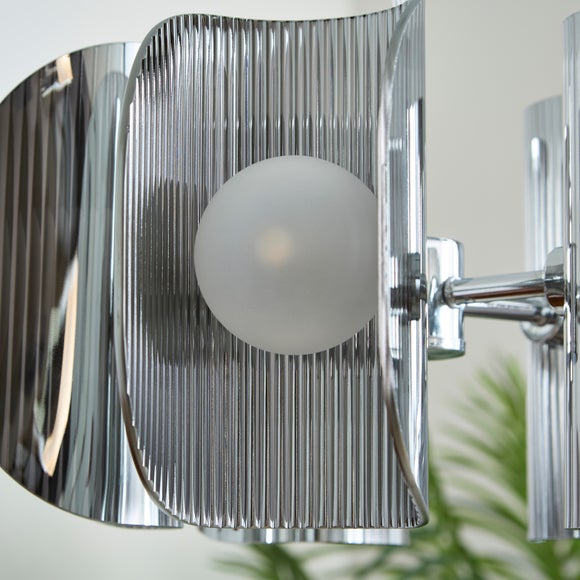 Curve Ribbed 5 Light Adjustable Pendant Light