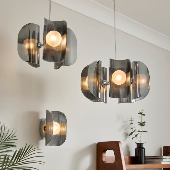 Curve Ribbed 5 Light Adjustable Pendant Light