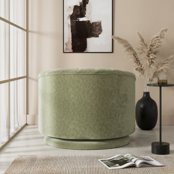 Elena Luxe Chenille Scalloped Swivel Chair, product image 18